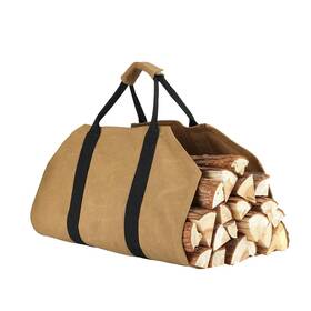 Denifiter 742218287599 Heavy Duty 16oz Waxed Canvas Waterproof Firewood Log Tote Bag Khaki By