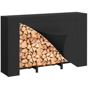 Fr3srcbk Diamondforge 4ft Firewood Rack Outdoor With Cover Heavy Duty Fire Wood Stand Metal Firew