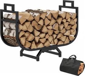 Fr250804 Diret 30 Inch Firewood Rack With Log Carrier Bag Outdoor Indoor Fire Wood Holder