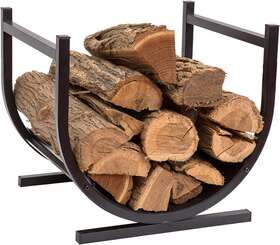 Gb-fr-15 Doeworks Small Decorative Indoor/outdoor Firewood Racks Fireside Log Rack Black