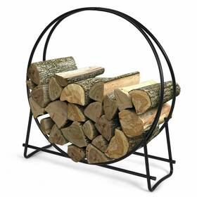 Dortala Do-op70487-ca 41 Inch Firewood Log Hoop Fireplace Wood Storage Rack Heavy-duty Round Stee
