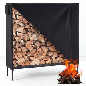 Dumos 715569343818 4ft Heavy Duty Firewood Storage Rack Log With Cover An