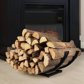 Ealpvis 730637596101 Curved Firewood Rack Holder Heavy Duty Indoor Outdoo