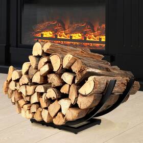 Cfr-2230-02 Ealpvis Curved Firewood Rack Holder Heavy Duty Indoor Outdoor For Fi