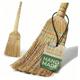 Eco Made Llc 199284067721 Handmade Corn Broom Natural Straw 35.5 Inch - Traditional Heavy Duty Medium