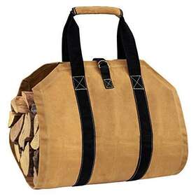 Eletecpro 792542014828 Firewood Carrier 39x18 Inch Durable Waxed Canvas Log Heavy Duty Fire