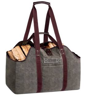 Eletecpro 792542015825 Firewood Carrier Bag Large - Durable Waxed Canvas Log