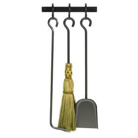 Enclume 445025096097 Handcrafted 3-piece Fireplace Tools Set For Sling Log Rack With Bar Hammered Ste