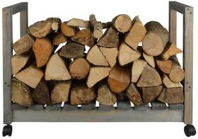 Esschert Design 714982134098 Wood Storage On Wheels