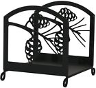 Essss-14 Village Wrought Iron Inch Pinecone Wood Rack