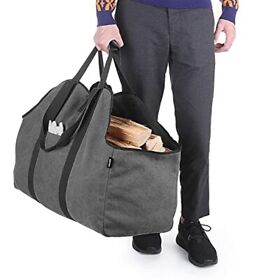 Ggkfc1820 Extra Large Firewood Log Carrier Waterproof Canvas Holder Wood Gray
