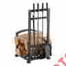 Fa338lt Pleasant Hearth Harper Fireplace Log Holder With 4 Piece Toolset