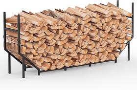 Nx5015-b1 Fagigy 6ft Firewood Rack Outdoor Indoor Wood Stand For Holder - Black