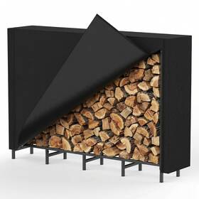 Fansxivita 769452315284 Outdoor Firewood Storage Holder With Cover Heavy Duty Metal Indoor Log Stack