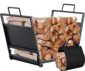Jc-jychj-002 Feed Garden 18 Inch Small Firewood Rack Indoor With Canvas Log Carrier Firew