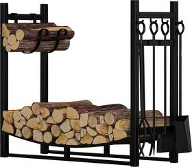 Fire Beauty 313088347302 Fireplace Log Rack With Kindling Holder Firewood For Wood Sto