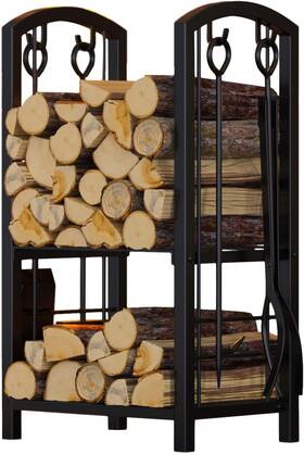 Fire Beauty 711181540093 Fireplace Firewood Log Rack 5-piece Storage Logs Holder With Tools S