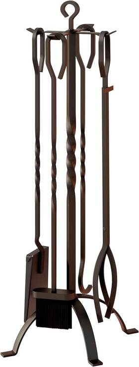 Fire Beauty 734339170928 5 Pieces Fireplace Tools Sets Accessories Black