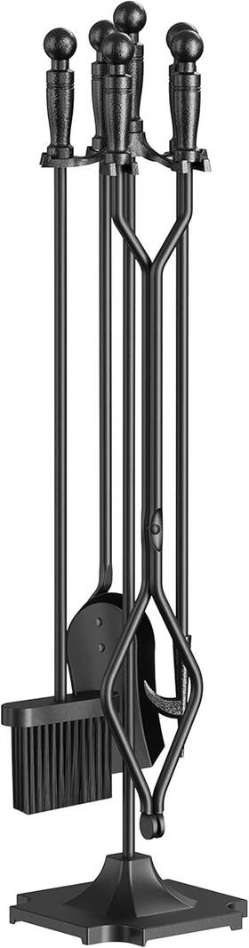 Fire Beauty 778809281615 Fireplace Tools Set 5 Pieces Wrought Iron Fireset 32&apos &apos