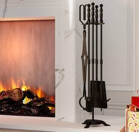 Fb640 Fire Beauty Fireplace Tools Set 5 Pieces Wrought Iron Tool For