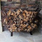Fireking Firewood Rack Fireplace Log Storage Wood Holder Outdoor Heavy Duty Cover Black 753216721114