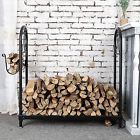 Fireside Holder Log By Mygift Wood Basket Fireplace Fire Bin Firewood Rack Storage Tool Hooks Black 731985132393