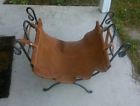 Firewood Fire Bin Caddy Leather Stove Tote Fireplace Log Carrier Wood Holder