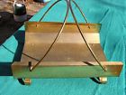 Firewood Fireplace Vintage Brass 2 Carrier Pedestal Feet Swing Handles Basket