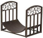 Firewood Scrolls Bin Brushed Stove Rack Fireplace Bronze Storage Log