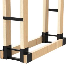 Foozet 763684321051 Firewood Rack Outdoor With Wood Screws Log Heavy Duty Steel Adjus