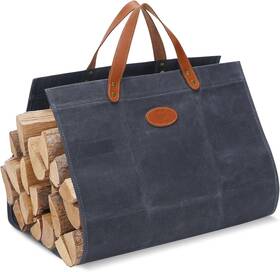 G Good Gain 445056678651 Firewood Carrier Waxed Canvas With Leather Handles Wood For