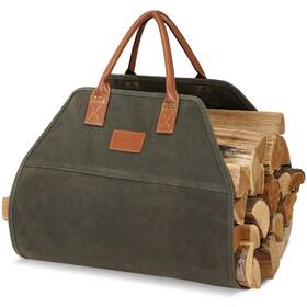 G Good Gain 974007271531 Firewood Carrier Waxed Canvas With Handles Wood For 36x18