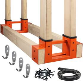 Gardguard 710638441228 Outdoor Firewood Racks 2 Pack Log Storage Rack Bracket Kit Orange