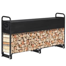 Garvee 196336843050 Firewood Rack Outdoor 8ft With Cover For Fireplace Wood