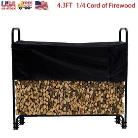 Garvee 629829968805 4.3 Ft Outdoor Firewood Rack With Cover