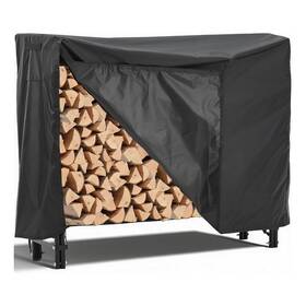 Garvee 629833125850 4ft Outdoor Firewood Storage Rack Log Holder And Waterproof Cover For Fireplace