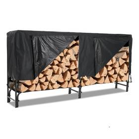 Garvee 950000014924 8ft Outdoor Firewood Log Storage Rack Holder With Waterproof Cover For Fireplace