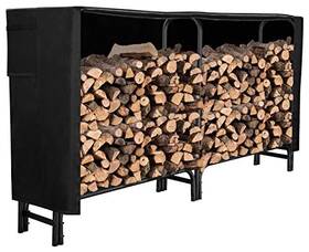 Gaspro 647581834237 8ft Firewood Rack Outdoor With Cover Adds Sturdy Middle Upright Heavy Duty