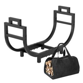 Gaviscity 792105315676 Firewood Rack Outdoor Indoor With Handle And Log Carrier Bag 30 Inch Stable