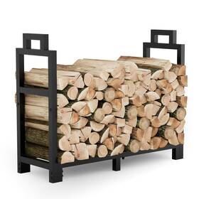 Gaviscity 792105315706 30 Inch Firewood Rack Outdoor Indoor With Handle Stable Metal Wood