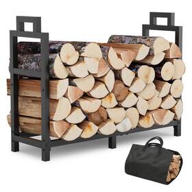 Gaviscity 792105315867 34 Inch Firewood Rack Outdoor Indoor With Handle And Log Carrier Bag Stable