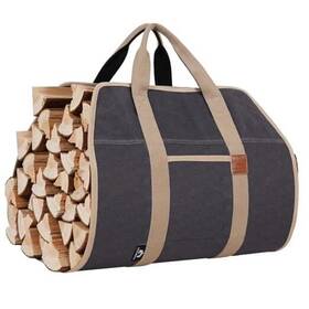Wlf19-041a-grey Gocampdirect Firewood Carriers With Handles - 39 18inch Log Carrier Package Waxed Canvas