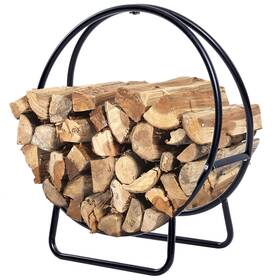 G92a7039 Goplus 24 Inch Feet Tubular Steel Log Hoop Firewood Storage Rack Holder Round Display New