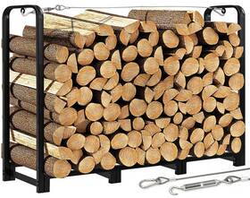 Gpusfak 793288505069 4ft Firewood Rack Stand - Fireplace Wood Storage Stacker Holder Heavy Duty Pi