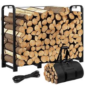 Gpusfak 797999895143 Firewood Rack With Log Carrier 4ft Outdoor Wood For Heavy Dut