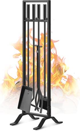 Gt-gxbl-5 Gtongoko Premium 5 Pcs Wrought Iron Fireplace Tools Set For