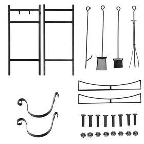 Gymax 445047388309 30 Inch Firewood Rack With 4 Tool Set Kindling Holders For Indoor And Outdoor