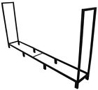 H177b-l Unbranded Firewood Rack Storage Sturdy Tubular Steel Ft Black Powder