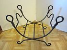 Handles Black Fireplace Holder Folding Iron Wrought Firewood Carrier Log