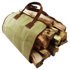 Hide & Drink 659436551411 Waterproof Waxed Canvas Firewood Bag Handmade Swayze Suede